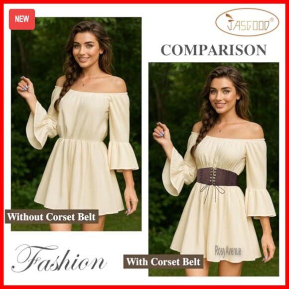 Elastic Suede Corset Belt Lace-Up Waspie Renaissance Costume Accessory - Picture 6 of 7